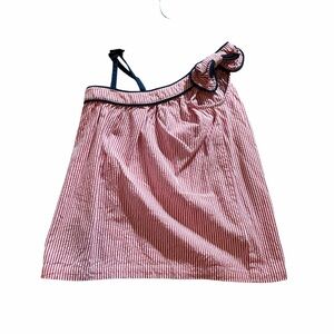 Ruffle Butts Red and White Striped Top